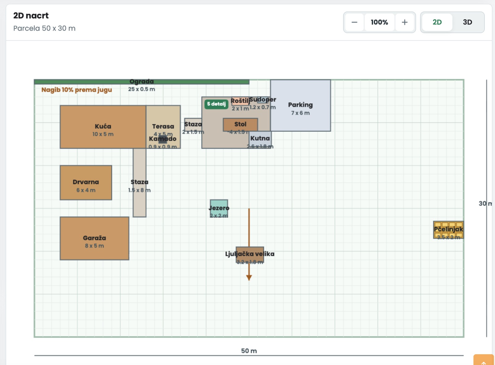 Planner 3D 2D nacrt s mjerama